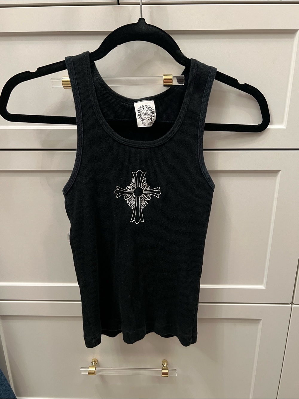 Vintage Chrome Hearts Cross Logo Rib Tank 90’s Womens OS